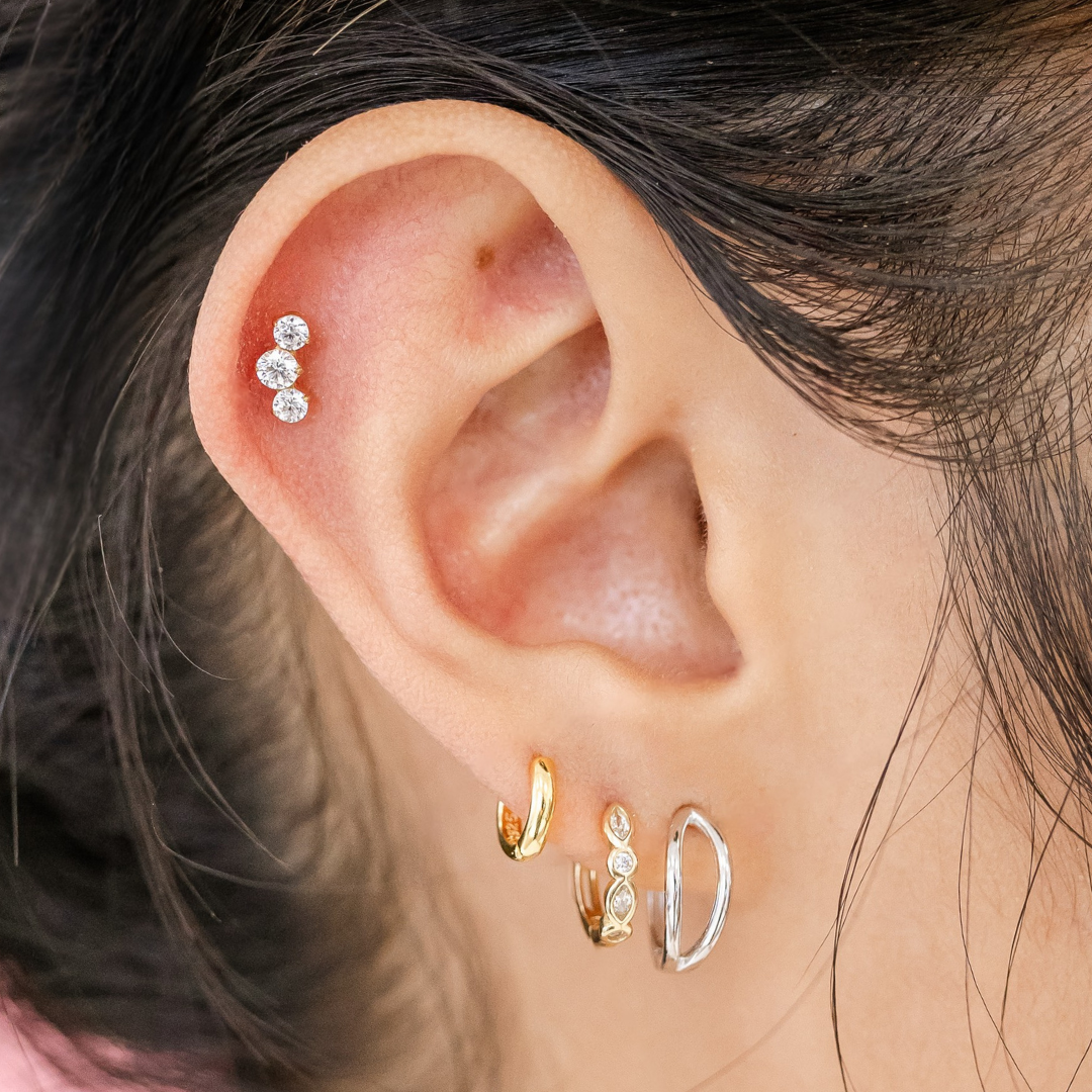 Cleave Huggies – Sterling Silver Hypoallergenic Hoop Earrings