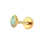 Opal Marquis Titanium Flat Back Studs (Plain / Everyday Minimalist)
