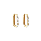 Elongated Cz Huggies – Sterling Silver Hypoallergenic Hoop Earrings