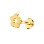 Flower Titanium Flat Back Studs (Plain / Everyday Minimalist)