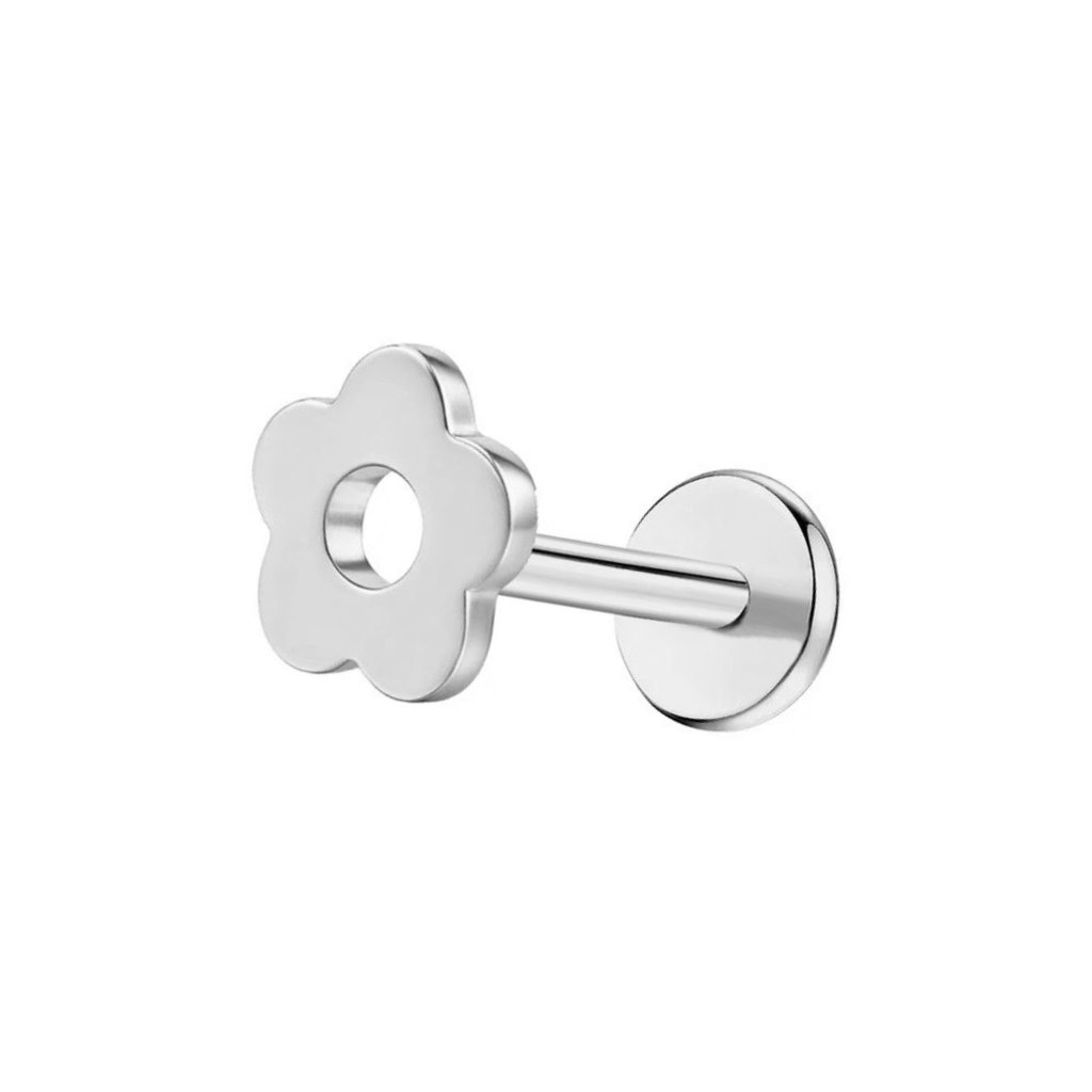 Flower Titanium Flat Back Studs (Plain / Everyday Minimalist)