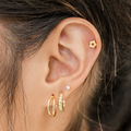 Flower Titanium Flat Back Studs (Plain / Everyday Minimalist)