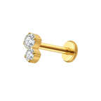 Stacked Cz Titanium Flat Back Studs (Plain / Everyday Minimalist)