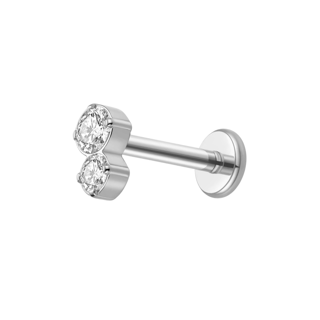 Stacked Cz Titanium Flat Back Studs (Plain / Everyday Minimalist)