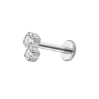 Stacked Cz Titanium Flat Back Studs (Plain / Everyday Minimalist)