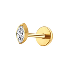 Cz Marquis Titanium Flat Back Studs (Plain / Everyday Minimalist)