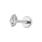 Cz Marquis Titanium Flat Back Studs (Plain / Everyday Minimalist)