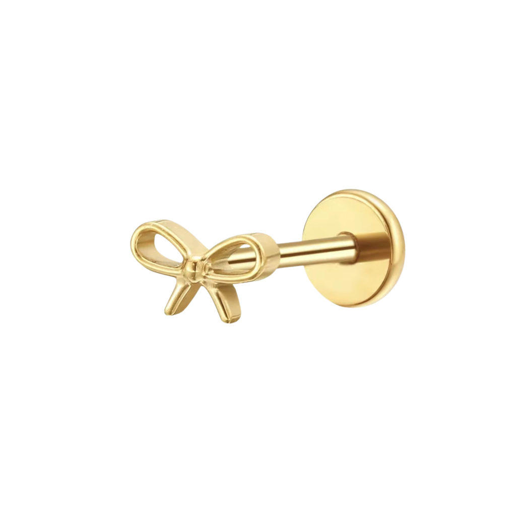 Bow Titanium Flat Back Studs (Plain / Everyday Minimalist)