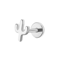 Cactus Titanium Flat Back Studs (Plain / Everyday Minimalist)