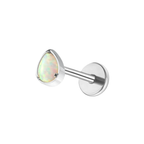 Opal Teardrop Titanium Flat Back Studs (Plain / Everyday Minimalist)