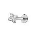 Four Cz Titanium Flat Back Studs (Plain / Everyday Minimalist)