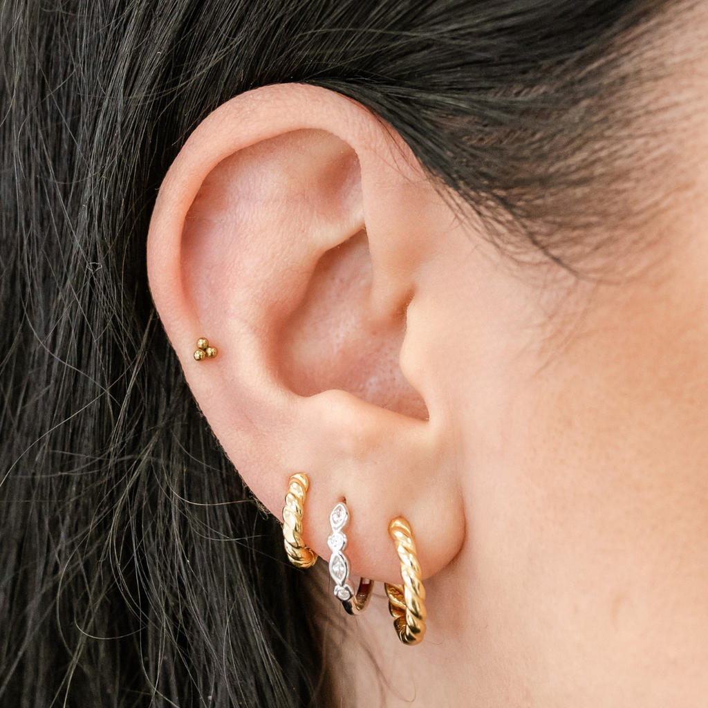 Cluster Titanium Flat Back Studs (Plain / Everyday Minimalist)