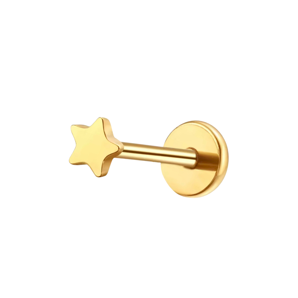 Star Titanium Flat Back Studs (Plain / Everyday Minimalist)