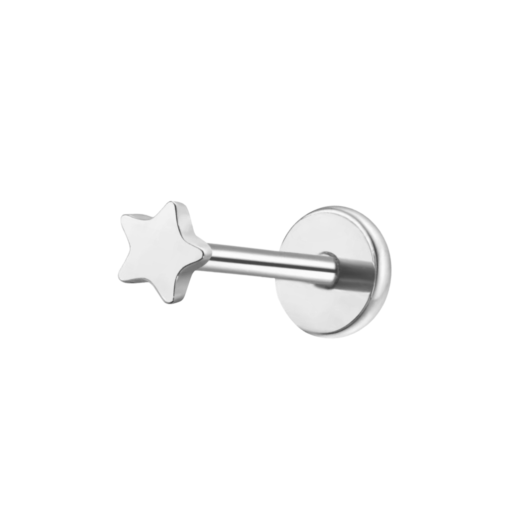 Star Titanium Flat Back Studs (Plain / Everyday Minimalist)