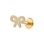 Cz Bow Titanium Flat Back Studs (Plain / Everyday Minimalist)