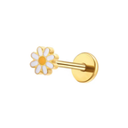 Daisy Titanium Flat Back Studs (Plain / Everyday Minimalist)