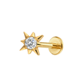 Cz Burst Titanium Flat Back Studs (Plain / Everyday Minimalist)