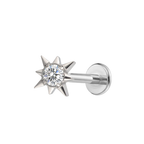 Cz Burst Titanium Flat Back Studs (Plain / Everyday Minimalist)