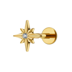 North Star Titanium Flat Back Studs (Plain / Everyday Minimalist)