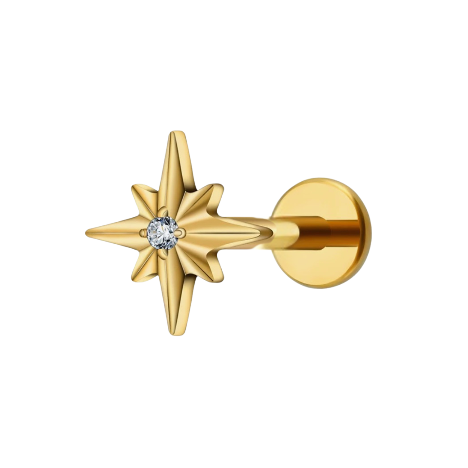 North Star Titanium Flat Back Studs (Plain / Everyday Minimalist)