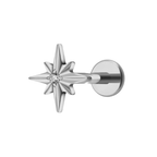 North Star Titanium Flat Back Studs (Plain / Everyday Minimalist)