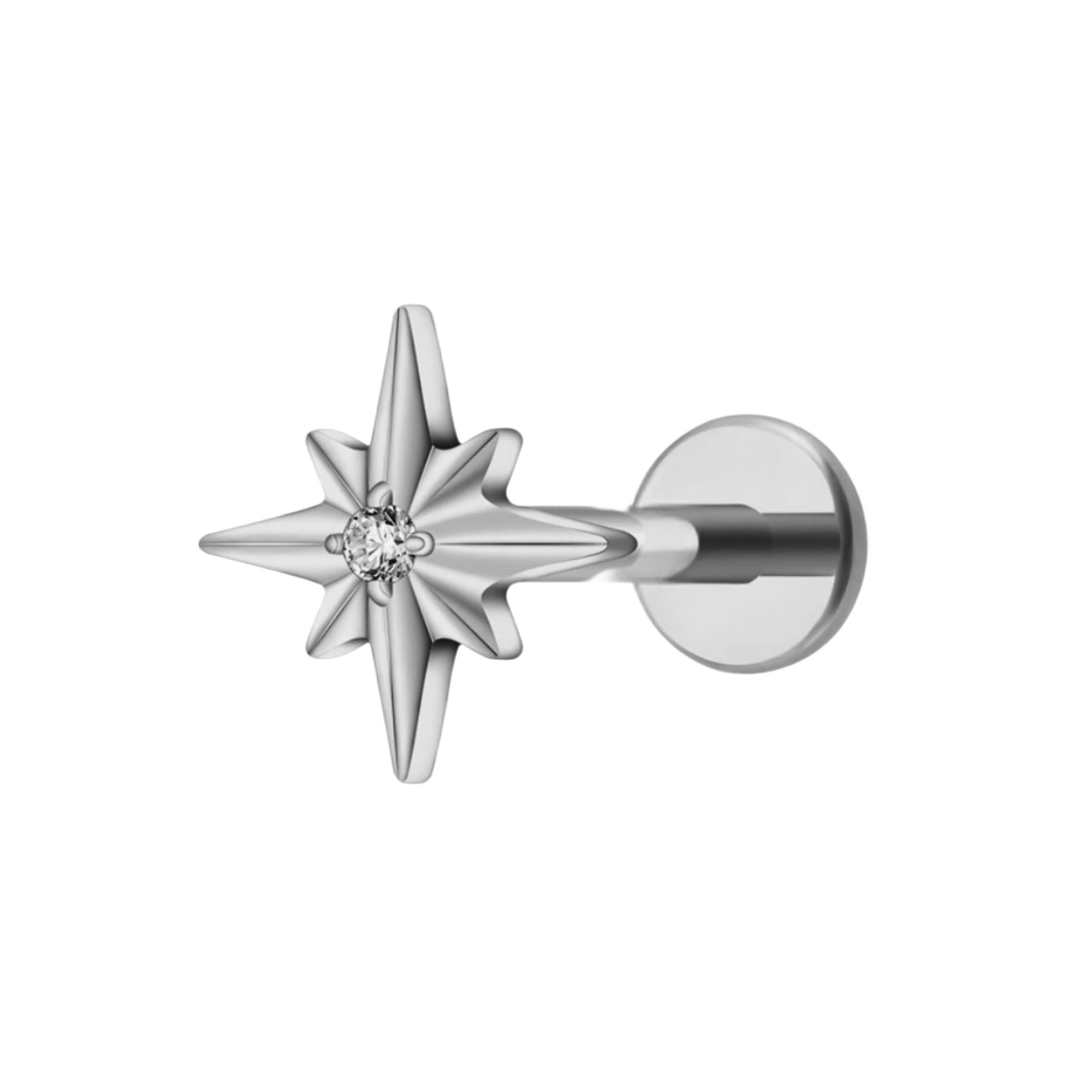 North Star Titanium Flat Back Studs (Plain / Everyday Minimalist)