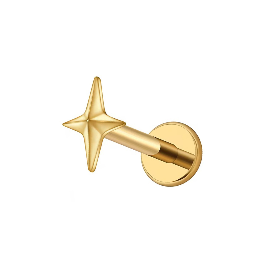 Twinkle Titanium Flat Back Studs (Plain / Everyday Minimalist)
