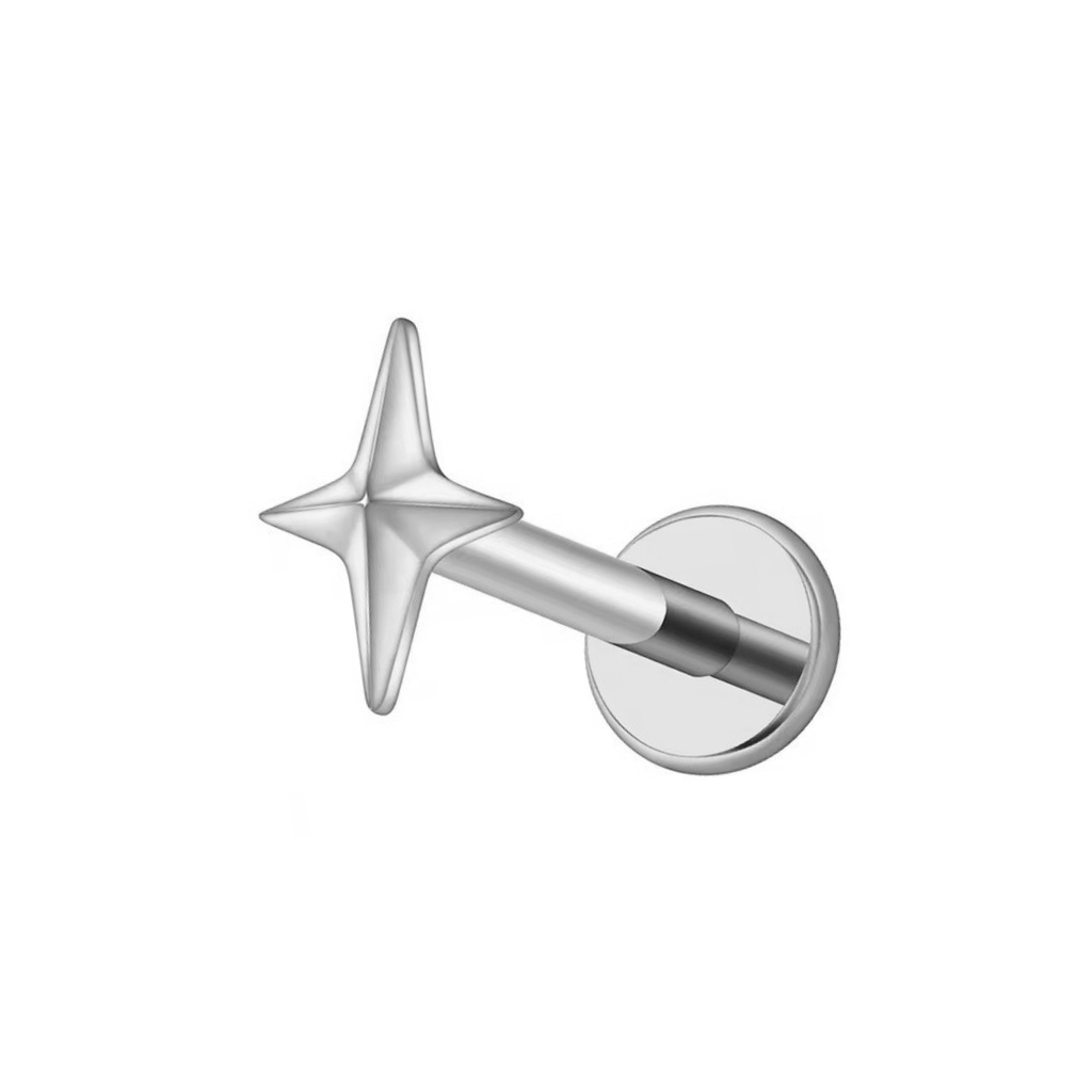 Twinkle Titanium Flat Back Studs (Plain / Everyday Minimalist)