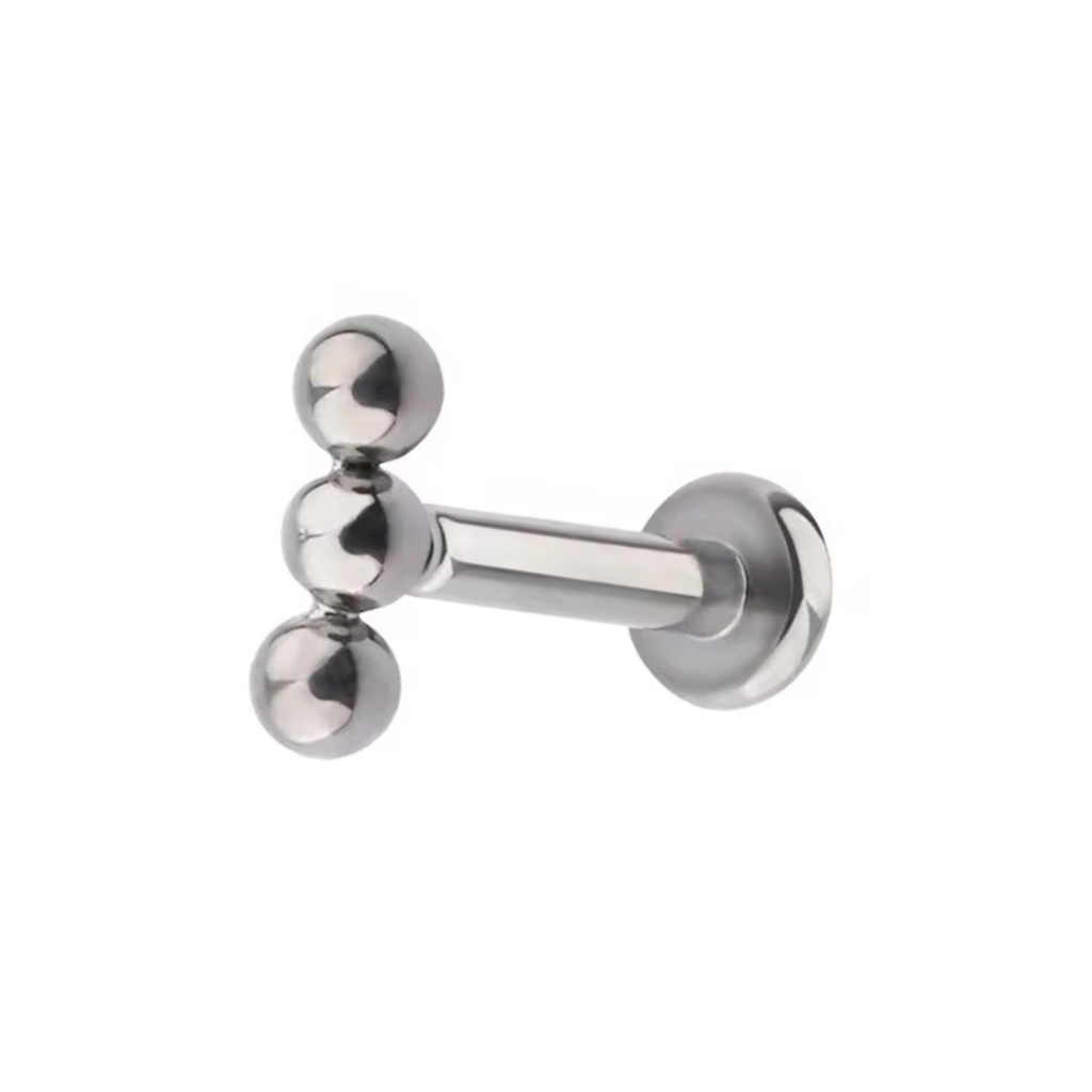 Triple Stack Titanium Flat Back Studs (Plain / Everyday Minimalist)