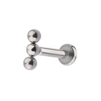 Triple Stack Titanium Flat Back Studs (Plain / Everyday Minimalist)