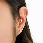 Triple Cz Titanium Flat Back Studs (Plain / Everyday Minimalist)