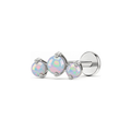 Triple Opal Titanium Flat Back Studs (Plain / Everyday Minimalist)