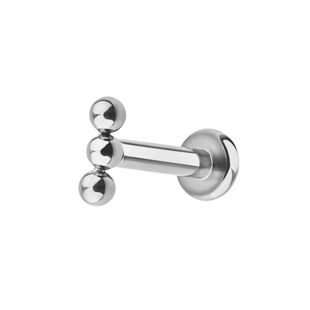Triple Stack Titanium Flat Back Studs (Plain / Everyday Minimalist)