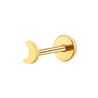 Moon Titanium Flat Back Studs (Plain / Everyday Minimalist)
