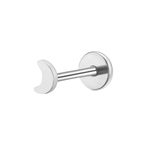 Moon Titanium Flat Back Studs (Plain / Everyday Minimalist)