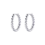 Twist Huggies – Sterling Silver Hypoallergenic Hoop Earrings