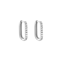 Elongated Cz Huggies – Sterling Silver Hypoallergenic Hoop Earrings