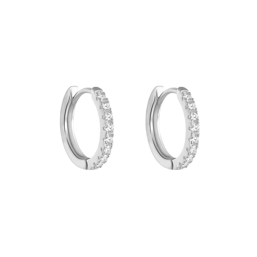 Classic Cz Huggies – Sterling Silver Hypoallergenic Hoop Earrings
