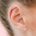 Classic Cz Titanium Flat Back Studs (Plain / Everyday Minimalist)