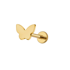 Butterfly Titanium Flat Back Studs (Plain / Everyday Minimalist)