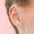 Butterfly Titanium Flat Back Studs (Plain / Everyday Minimalist)