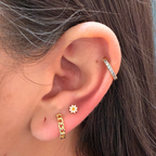 Daisy Titanium Flat Back Studs (Plain / Everyday Minimalist)