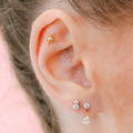 Stacked Cz Titanium Flat Back Studs (Plain / Everyday Minimalist)