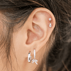 Teardrop Dangle Cz Titanium Flat Back Studs (Plain / Everyday Minimalist)