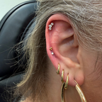 Pearl (2 sizes) Titanium Flat Back Studs (Plain / Everyday Minimalist)
