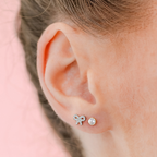 Cz Bow Titanium Flat Back Studs (Plain / Everyday Minimalist)