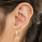 Cz Marquis Dangle Titanium Flat Back Studs (Plain / Everyday Minimalist)