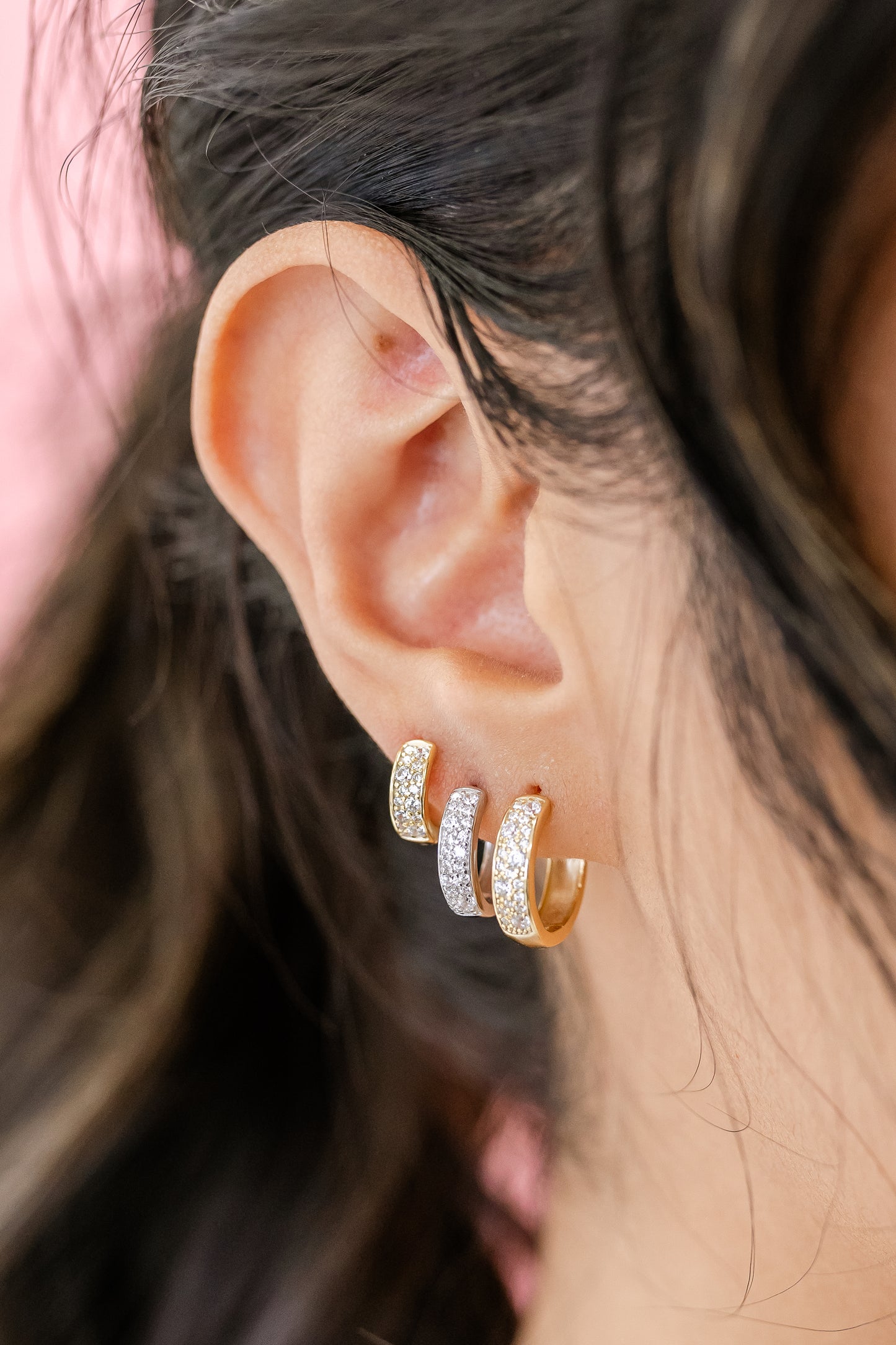 Chunky Diamond Huggies