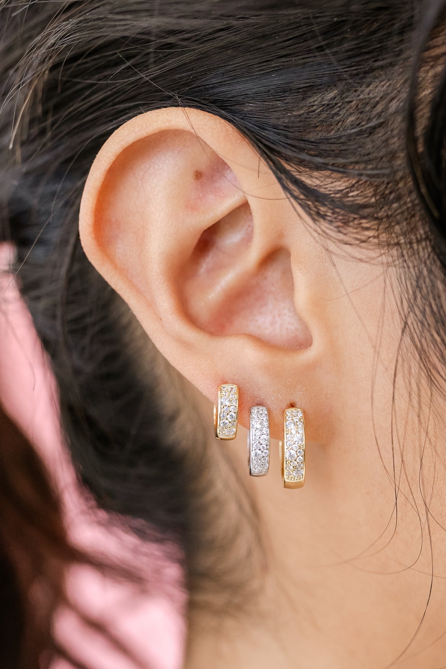 Chunky Diamond Huggies